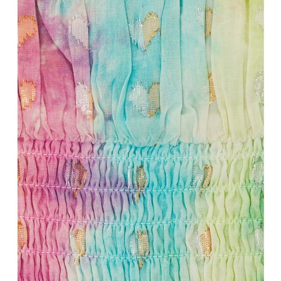 NWT Revolve Majorelle Siesta Key Tie-Dye Metallic Heart Crop Top XL Pastel Boho - Picture 9 of 9